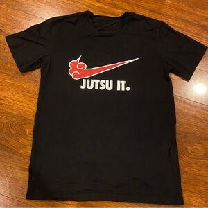 Naruto Akatsuki Jutsu It Nike Parody Mens Anime T-Shirt Size M